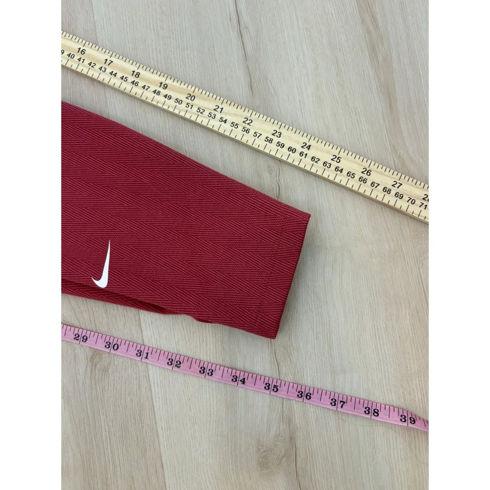 Nike Leggings Womens Small Red Therma-FIT Herringbone Textured Yoga Activewear